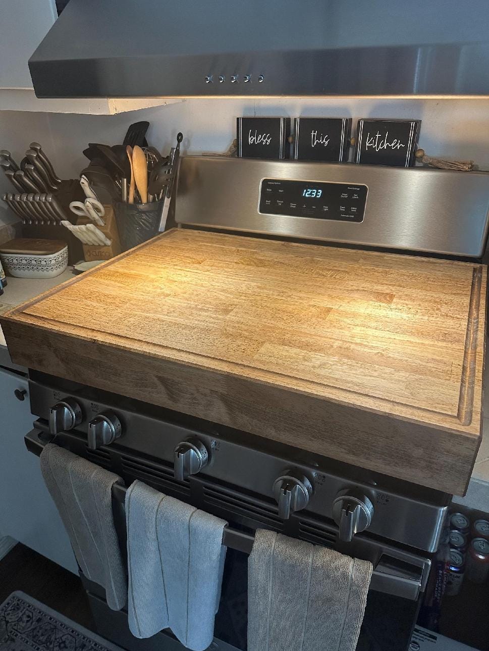 Butcher Block Stove Cover Custom Sizes Available!!! ***HEAVY DUTY***