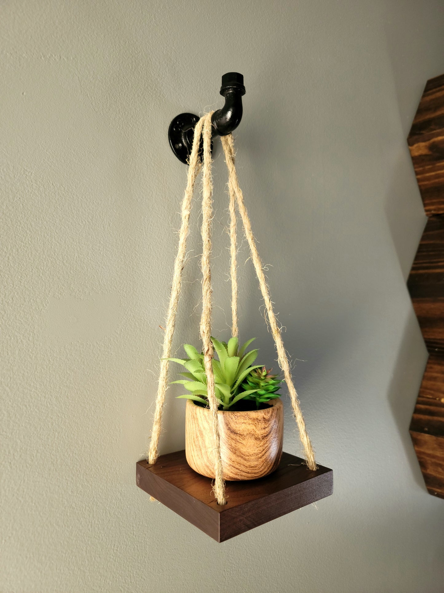 Solid Walnut Hanging Plant Stand