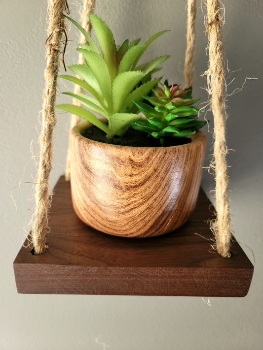 Solid Walnut Hanging Plant Stand