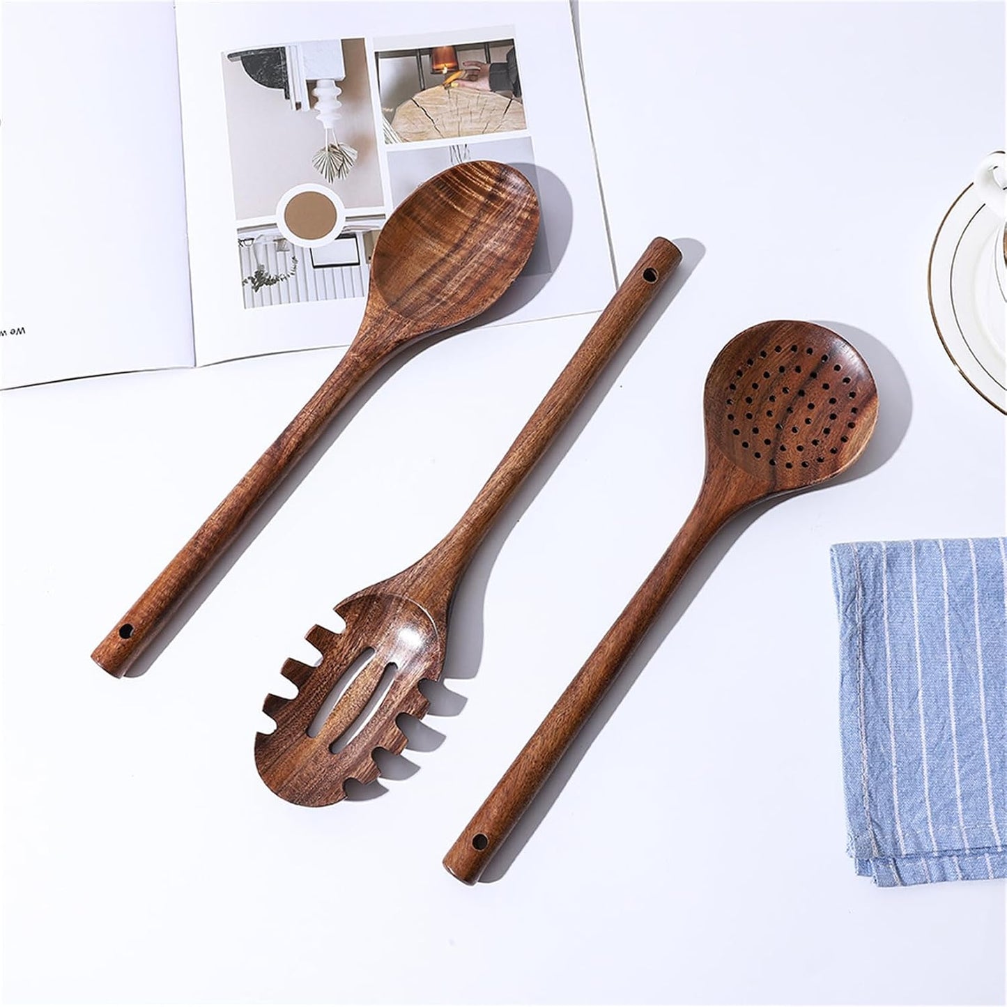 5-Piece Natural Teak Wood Cooking Utensil Set