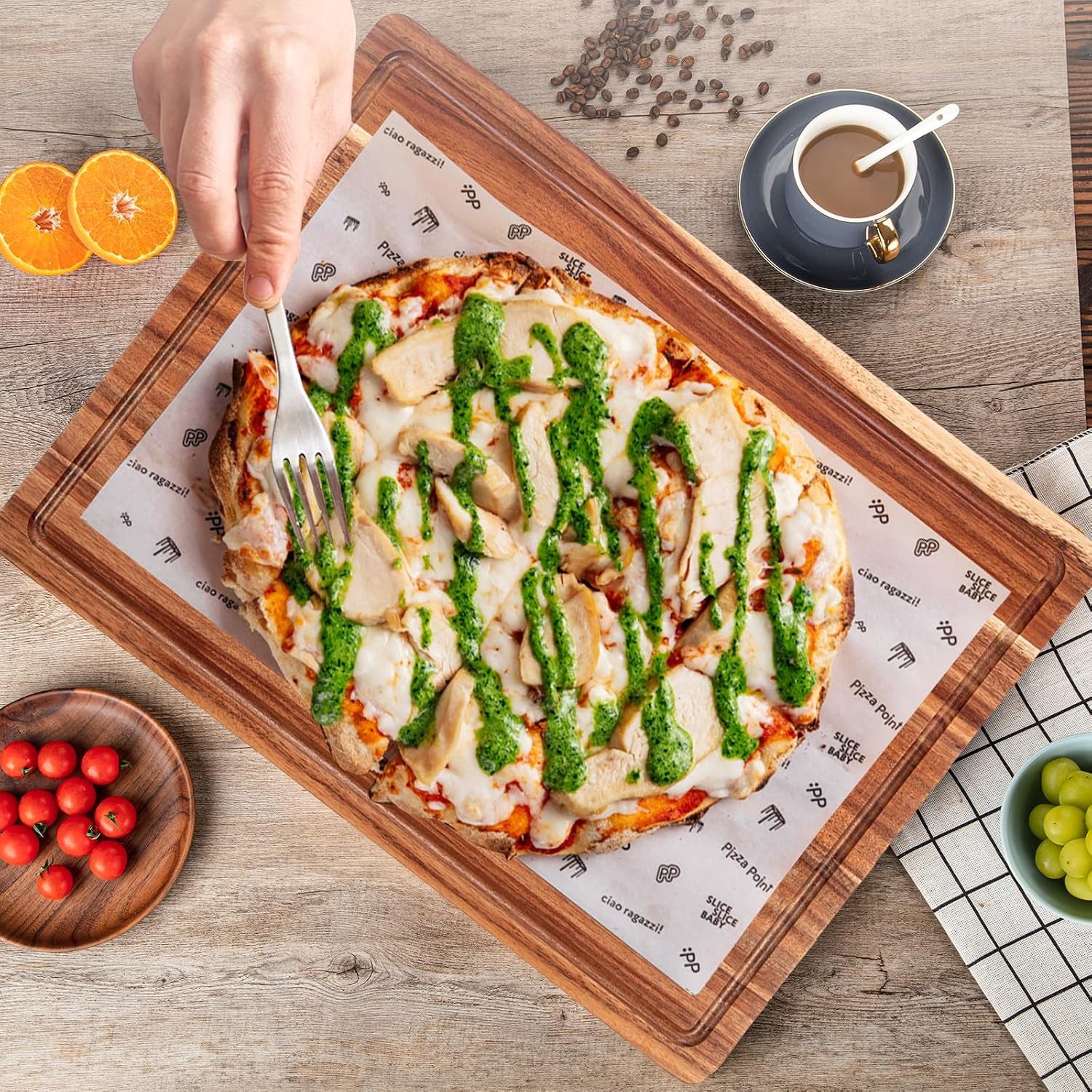 20 Inch Large Acacia Wood Cutting Board 1.5" Thick, Reversible Wooden Cutting Board for Kitchen, Charcuterie Board Cheese Board with Deep Groove, Chopping Board for Meat, Vegetables, Fruit