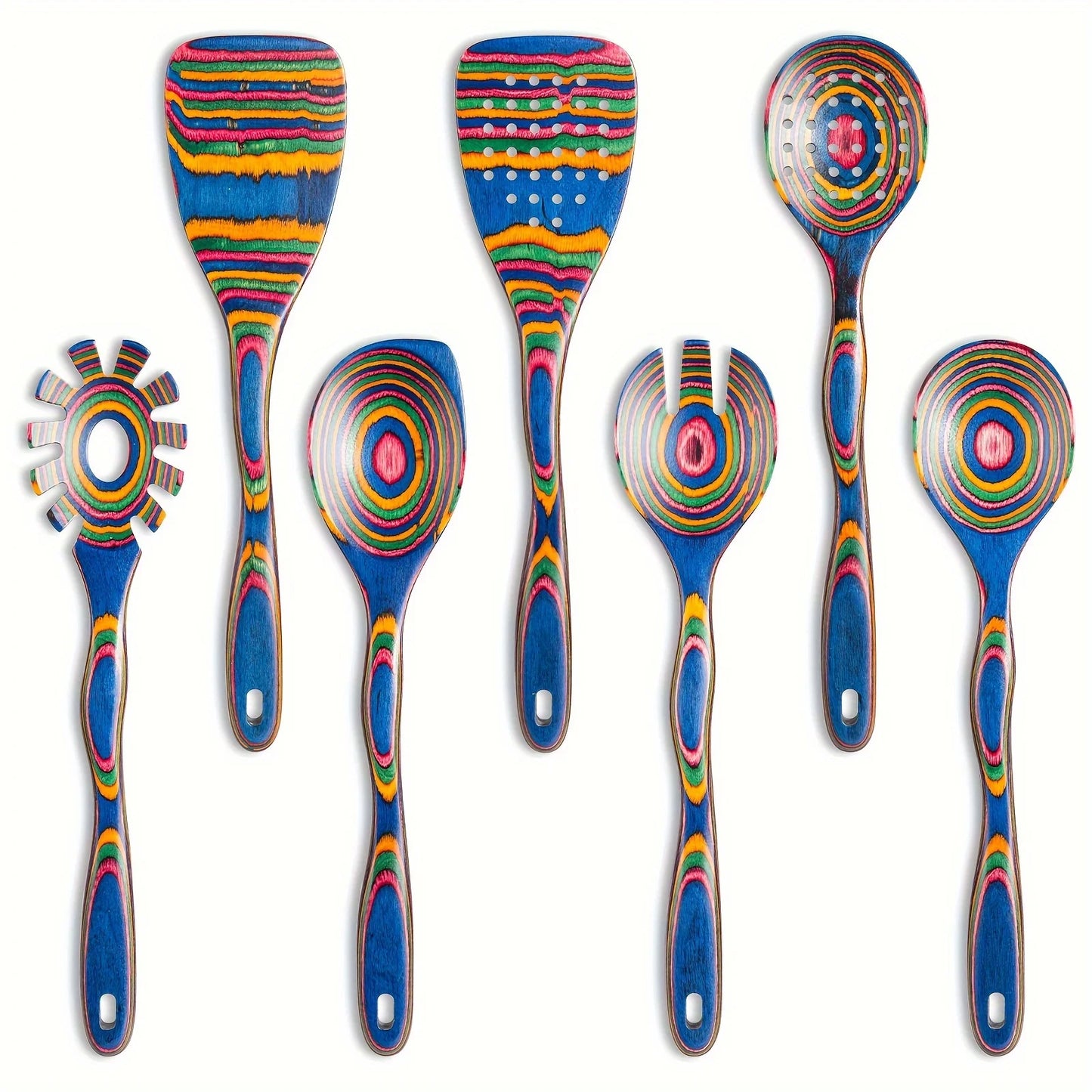7pcs Utensils Set Durable Wooden Spoon For Cooking Wooden Utensil For Cooking Wooden Kitchen Tool Kitchen Stuff