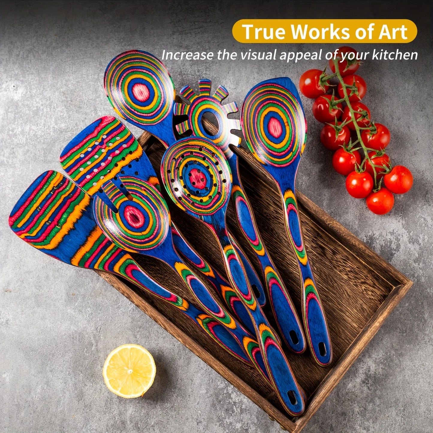 7pcs Utensils Set Durable Wooden Spoon For Cooking Wooden Utensil For Cooking Wooden Kitchen Tool Kitchen Stuff