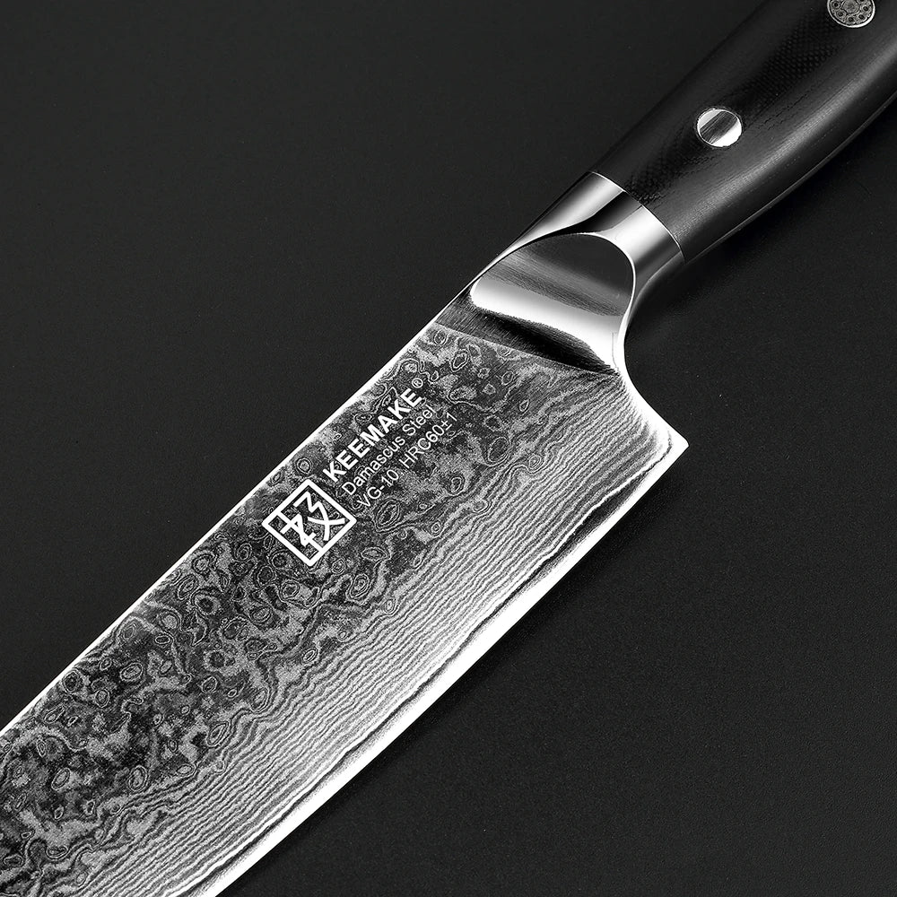 KEEMAKE Kitchen Design Knives Set Utility Japanese Chef's Slicing Knife High Carbon Damascus Steel Vegetable Meat Cutting Knife
