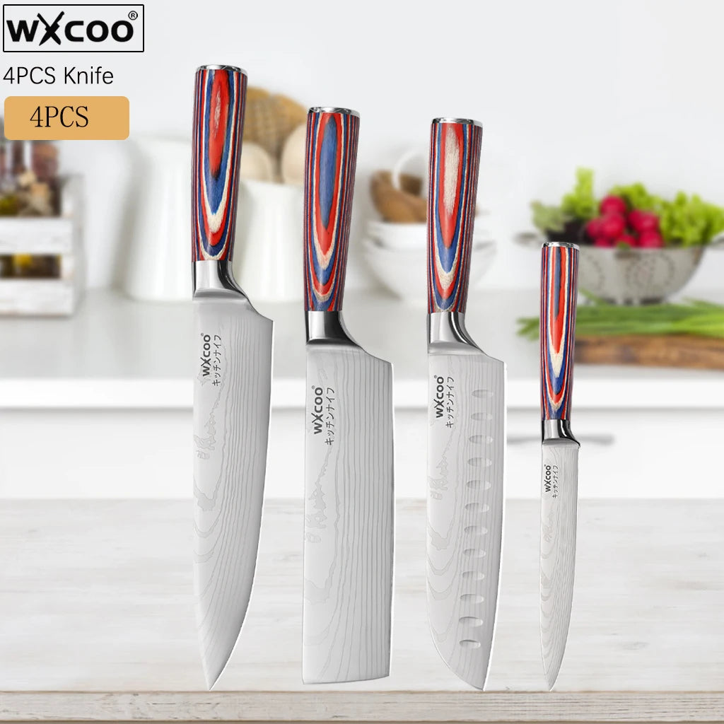Kitchen Knives Forged Butcher Boning Knife Damascus Laser Pattern Chef Knife Japanese Santoku Knife Vegetable and Fruit Knives