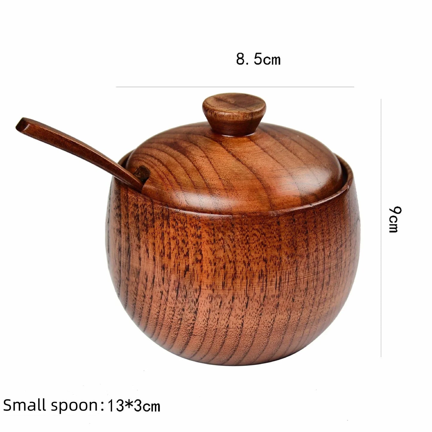 Wood Salt and Pepper Set Seasoning Jar with Lid Home Condiment Box Bowl Storage Container Spice Jar Kitchen Storage Organization