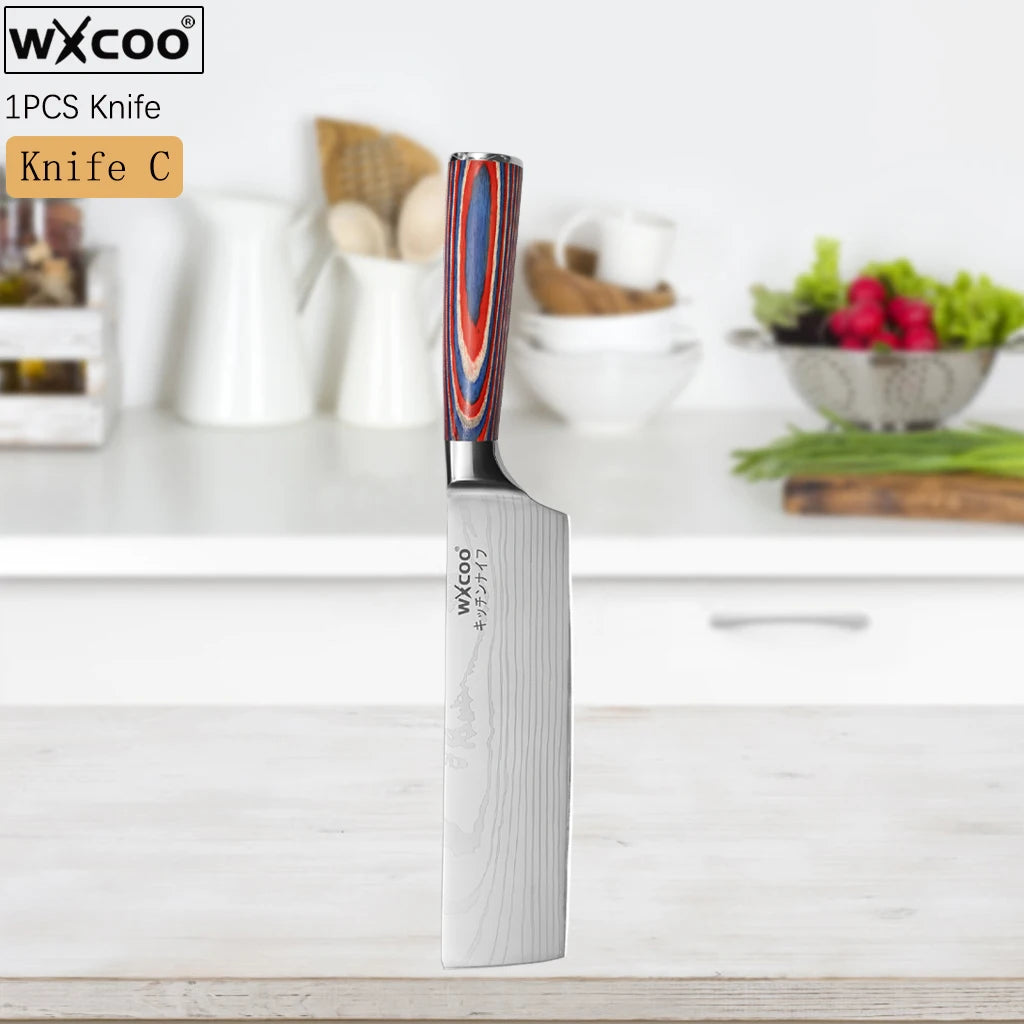 Kitchen Knives Forged Butcher Boning Knife Damascus Laser Pattern Chef Knife Japanese Santoku Knife Vegetable and Fruit Knives