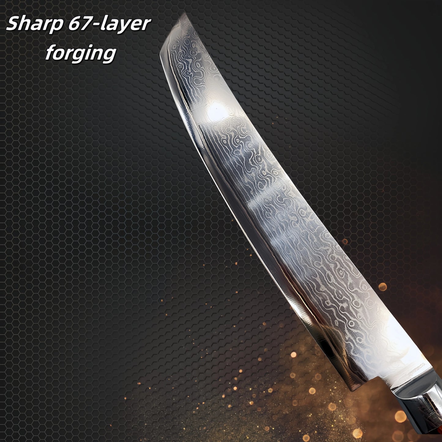 67 Layer Damascus Steel Japanese Chef Knife One Forging, Lasting Sharp Fish Sushi Slicing Filleting Knife Cooking Cutting Tools
