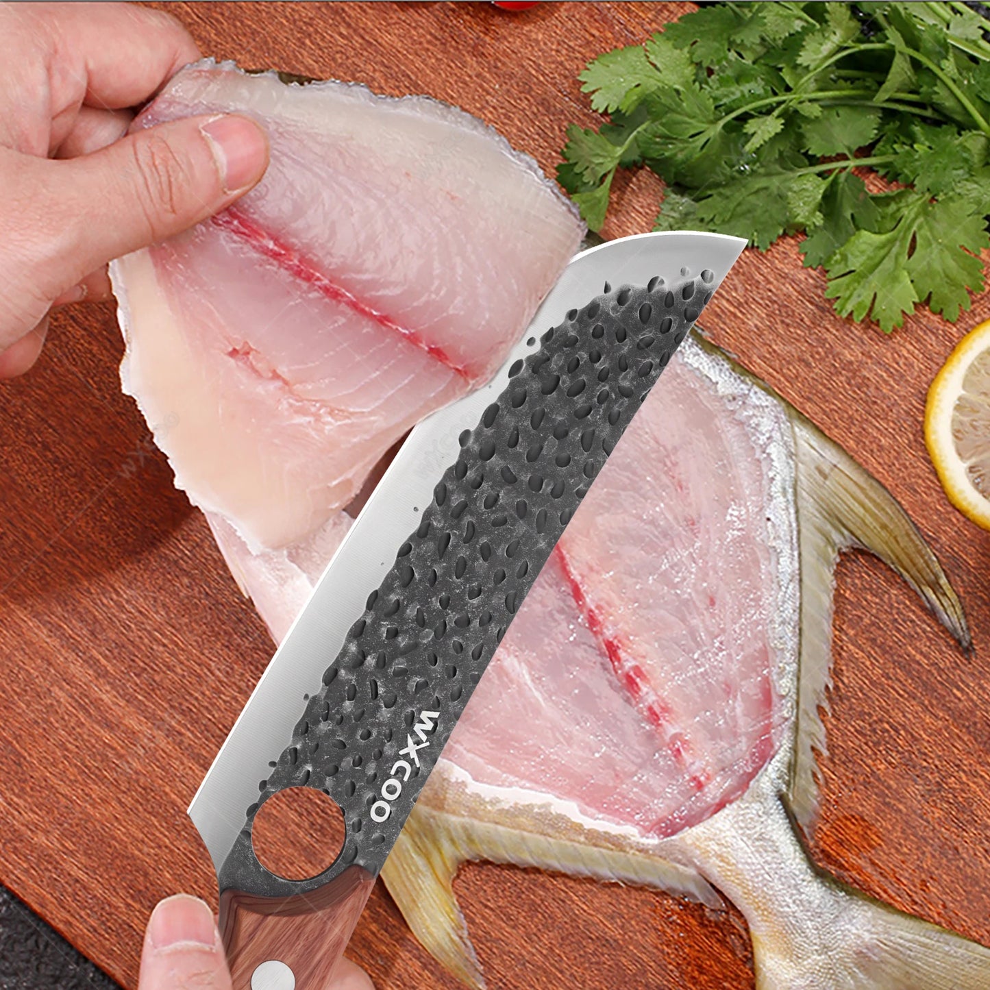 Kitchen Knives Forged Butcher Boning Knife Damascus Laser Pattern Chef Knife Japanese Santoku Knife Vegetable and Fruit Knives