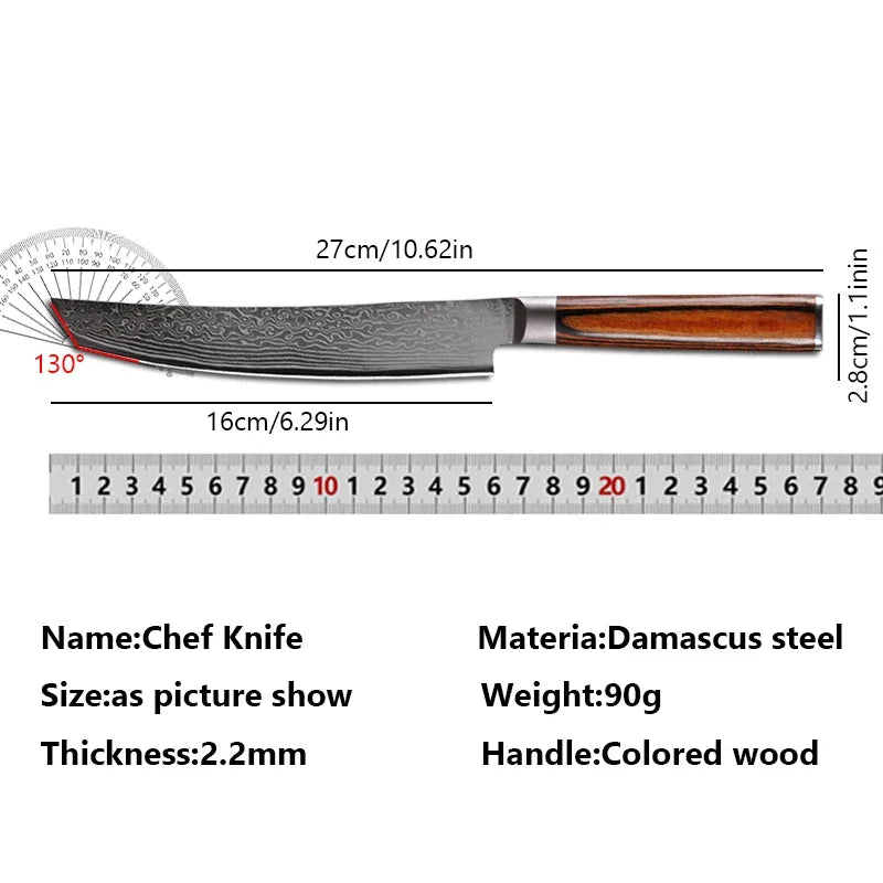 67 Layer Damascus Steel Japanese Chef Knife One Forging, Lasting Sharp Fish Sushi Slicing Filleting Knife Cooking Cutting Tools