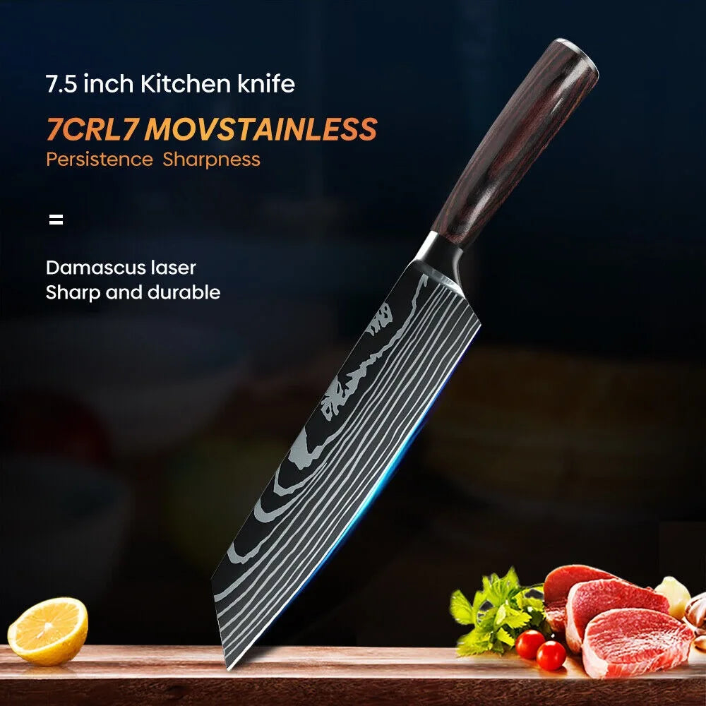 MDHAND 8 Inch Japanese Kiritsuke Knife German High Carbon Stainless Steel Ultra Sharp Meat Fish Sushi Kitchen Chef's Knife