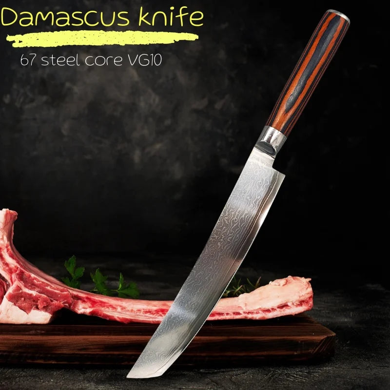 67 Layer Damascus Steel Japanese Chef Knife One Forging, Lasting Sharp Fish Sushi Slicing Filleting Knife Cooking Cutting Tools