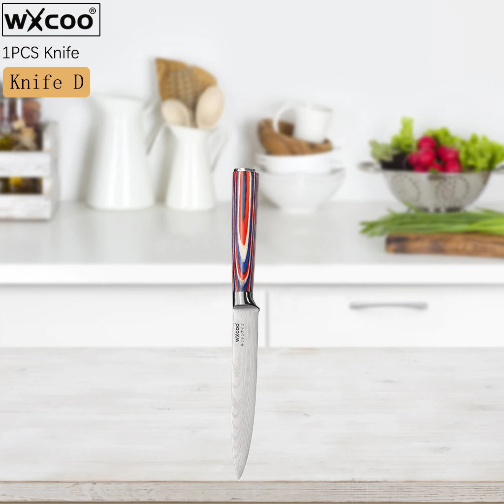 Kitchen Knives Forged Butcher Boning Knife Damascus Laser Pattern Chef Knife Japanese Santoku Knife Vegetable and Fruit Knives