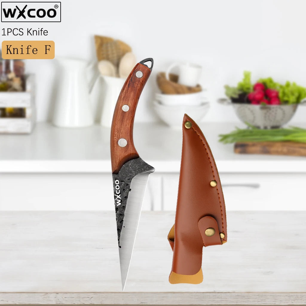 Kitchen Knives Forged Butcher Boning Knife Damascus Laser Pattern Chef Knife Japanese Santoku Knife Vegetable and Fruit Knives