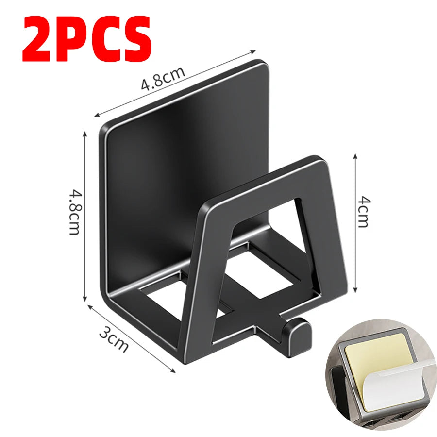 Kitchen Accessories Sink Sponge Rack Pot Lid Rack Drain Storage Holder Self Adhesive Stainless Steel Organizer Wall Hooks