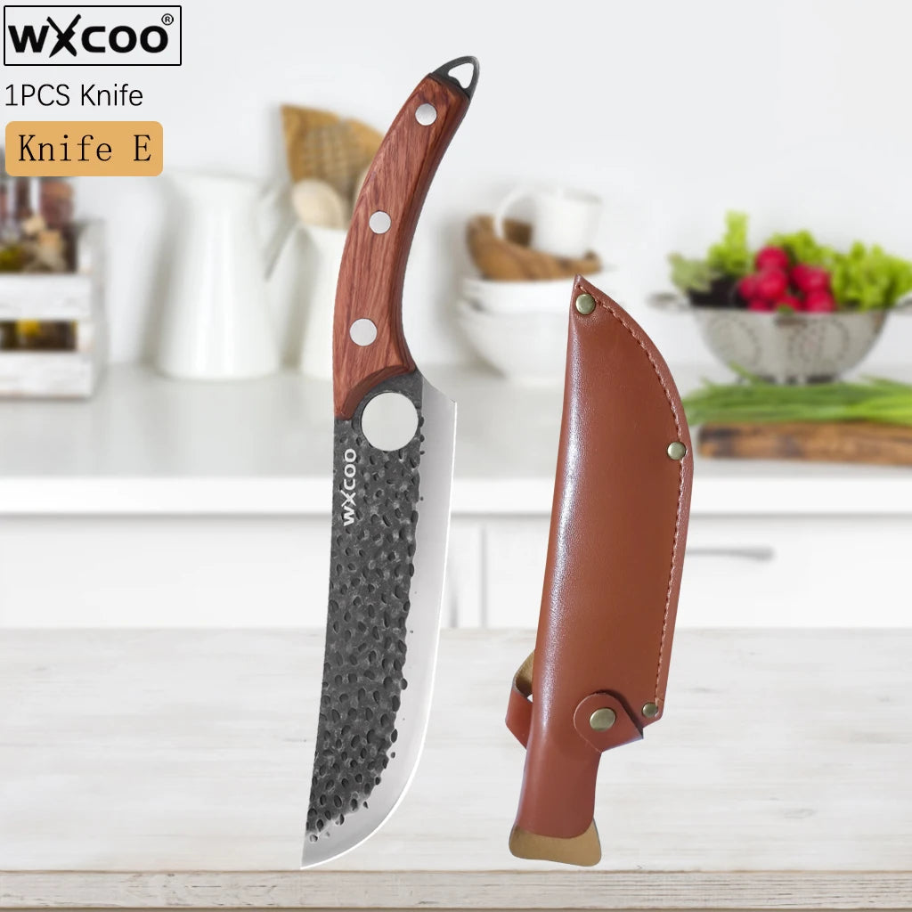 Kitchen Knives Forged Butcher Boning Knife Damascus Laser Pattern Chef Knife Japanese Santoku Knife Vegetable and Fruit Knives