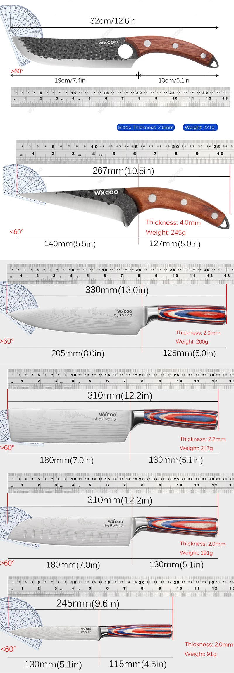 Kitchen Knives Forged Butcher Boning Knife Damascus Laser Pattern Chef Knife Japanese Santoku Knife Vegetable and Fruit Knives