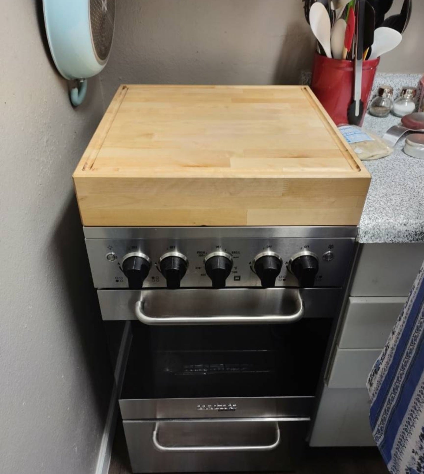 Butcher Block Stove Cover