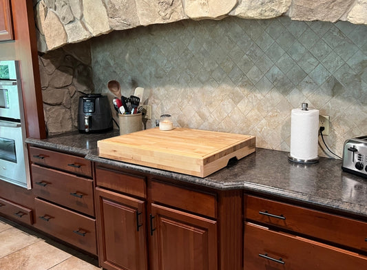 Butcher Block Stove Cover