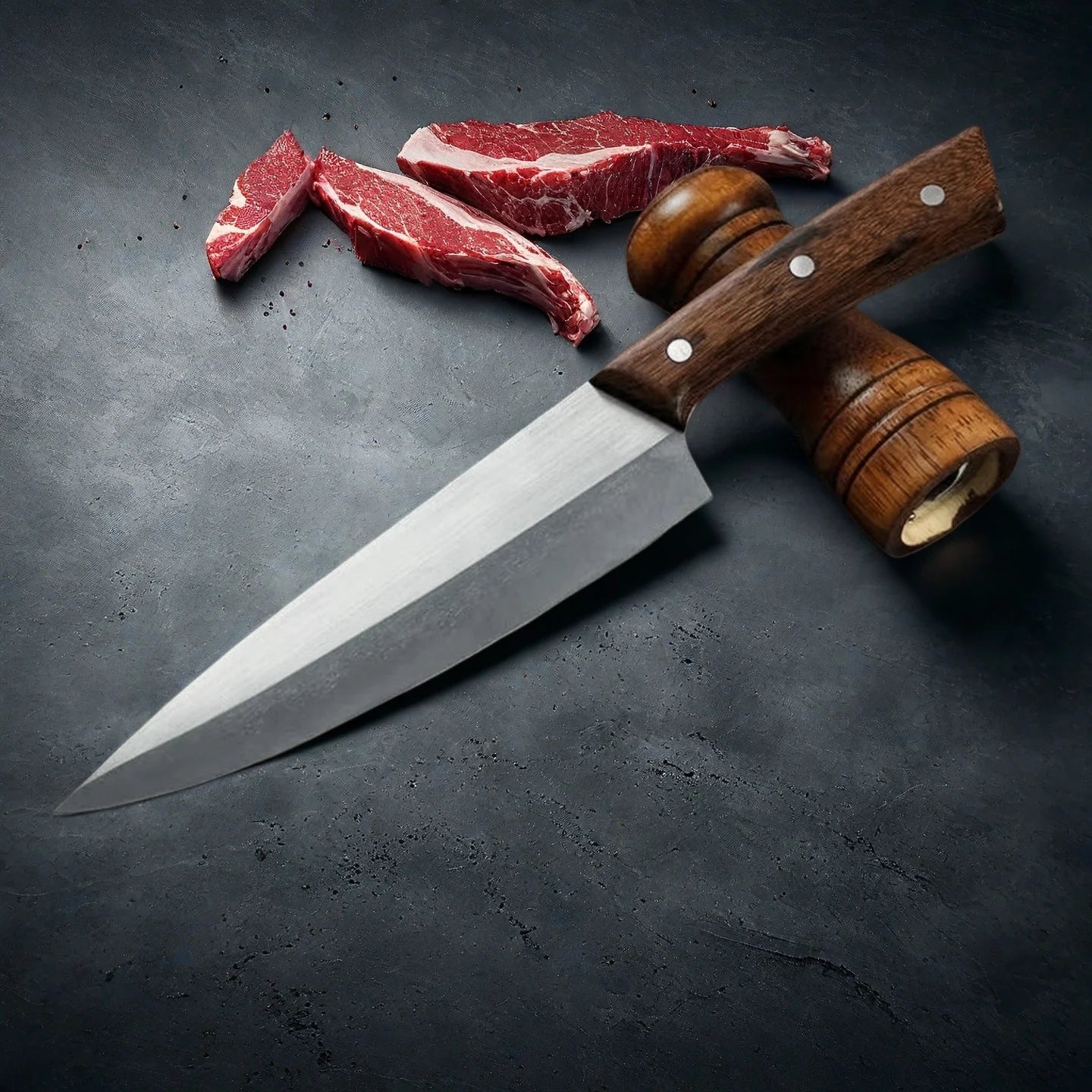 8 Inch Chef Knife Rosewood Handle Stainless Steel Kitchen Knife Butcher Skining Knife Super Fast Sharp Boning Knife