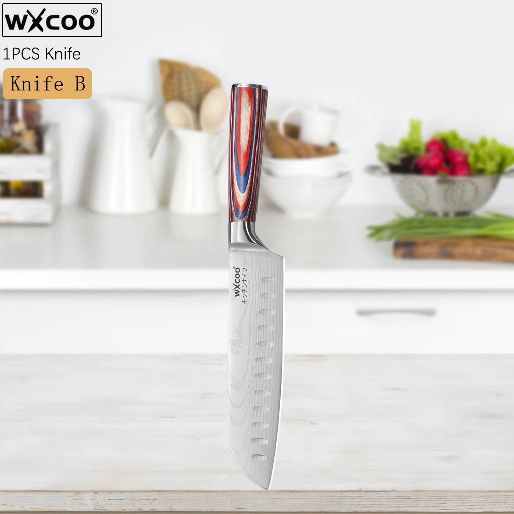 Kitchen Knives Forged Butcher Boning Knife Damascus Laser Pattern Chef Knife Japanese Santoku Knife Vegetable and Fruit Knives