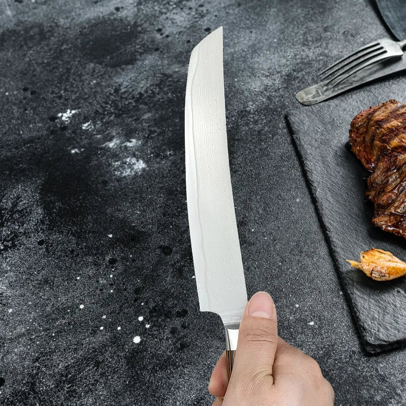 67 Layer Damascus Steel Japanese Chef Knife One Forging, Lasting Sharp Fish Sushi Slicing Filleting Knife Cooking Cutting Tools