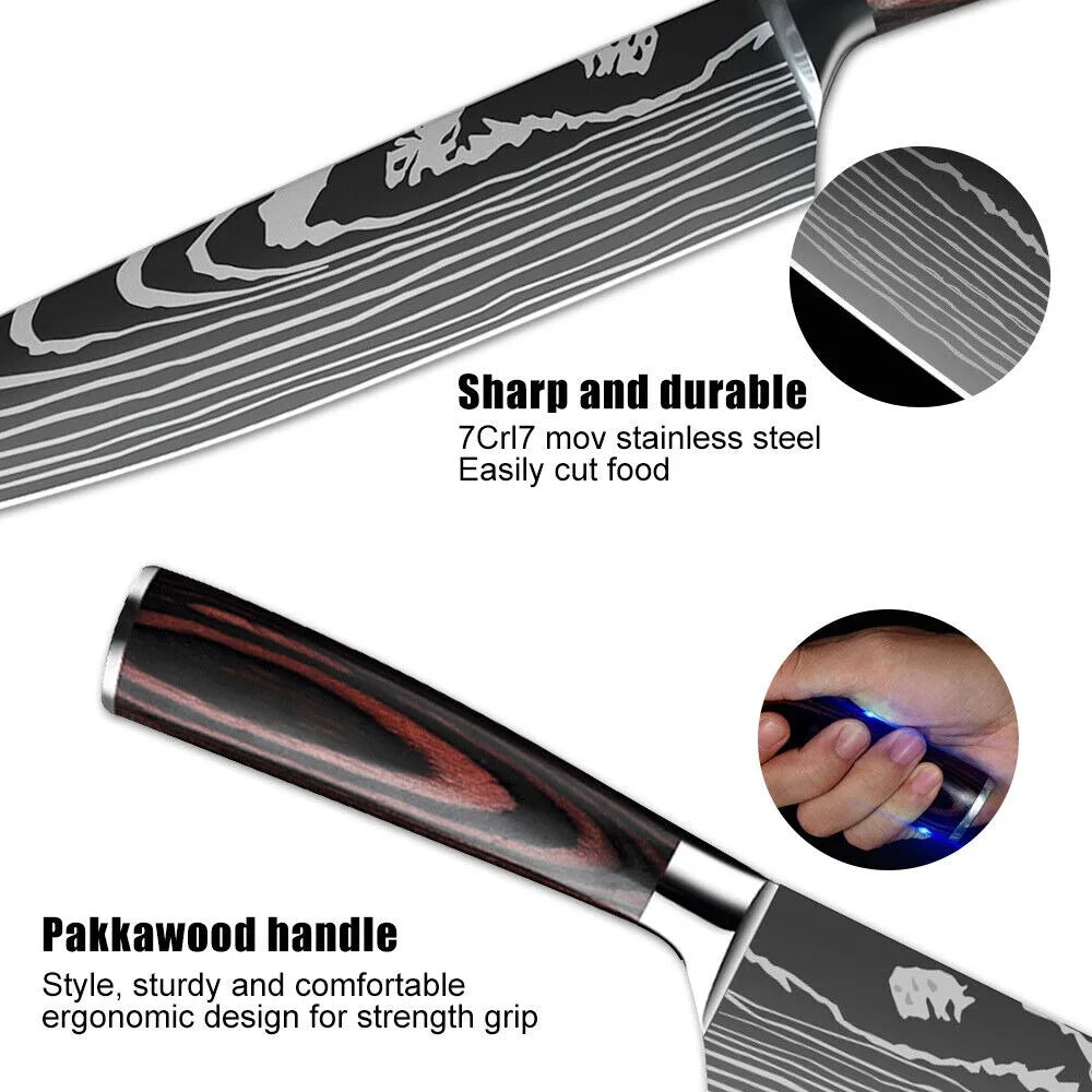 MDHAND 8 Inch Japanese Kiritsuke Knife German High Carbon Stainless Steel Ultra Sharp Meat Fish Sushi Kitchen Chef's Knife