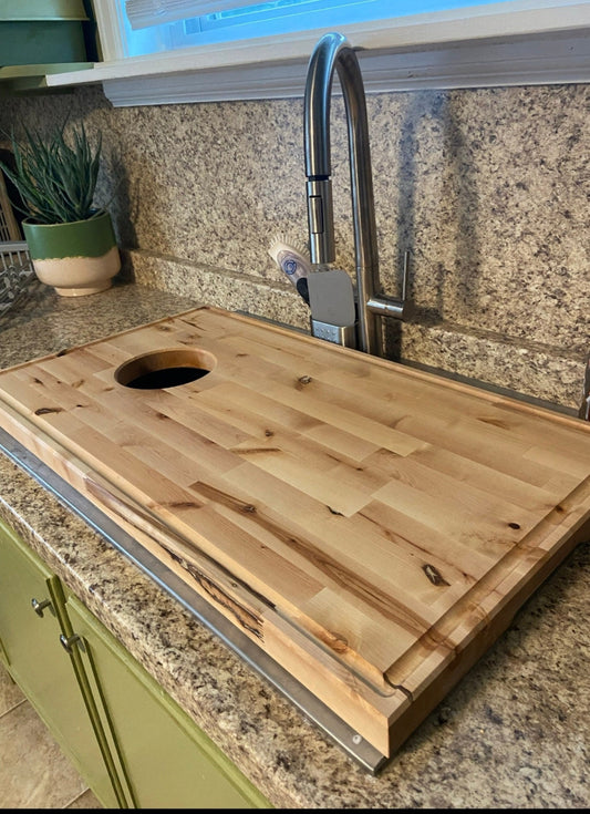 Butcher Block Sink Cover Cutting Board