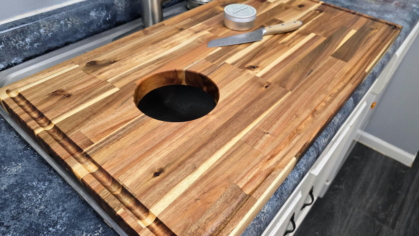 Acacia Butcher Block Sink Cover Cutting Board