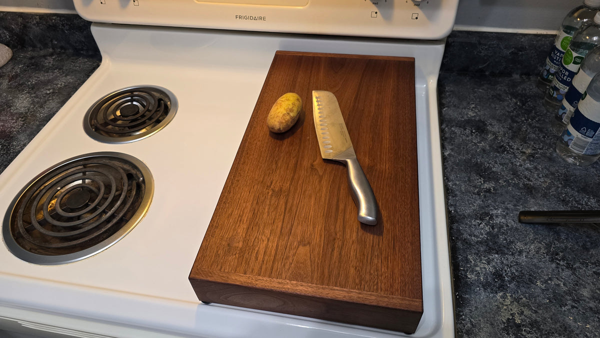 Stovetop Prep Board | Handmade Butcher Block Cutting Board with Legs