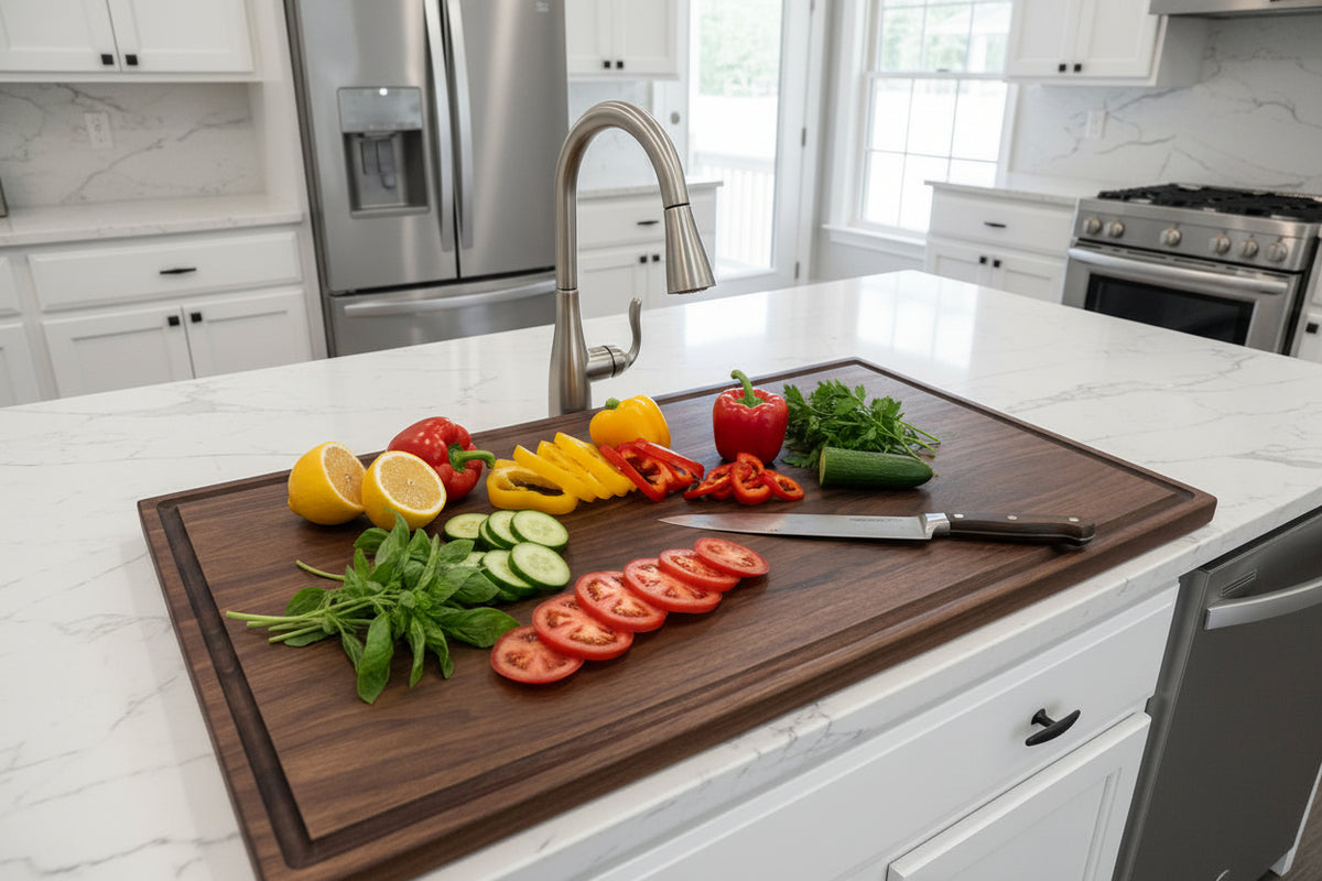 Solid Walnut Sink Cover, Butcher Block Cutting Board, Custom Sizes
