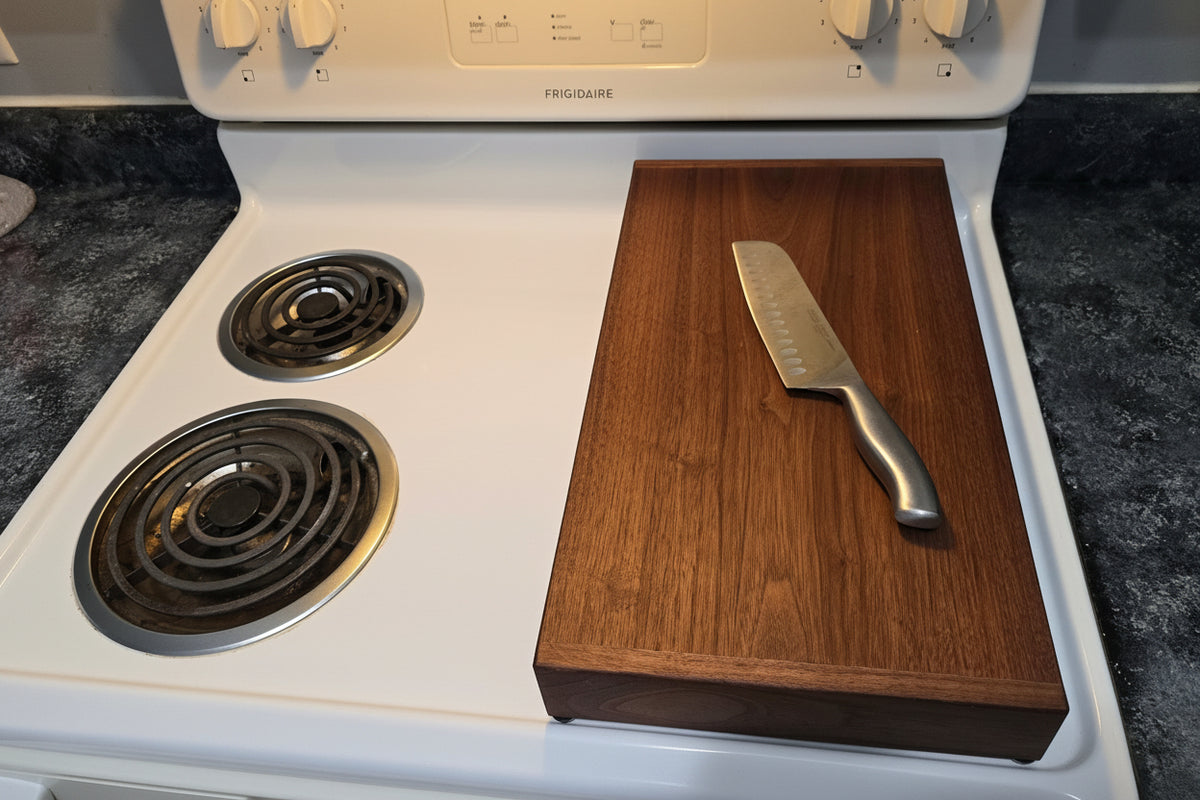 Stovetop Prep Board | Handmade Butcher Block Cutting Board with Legs