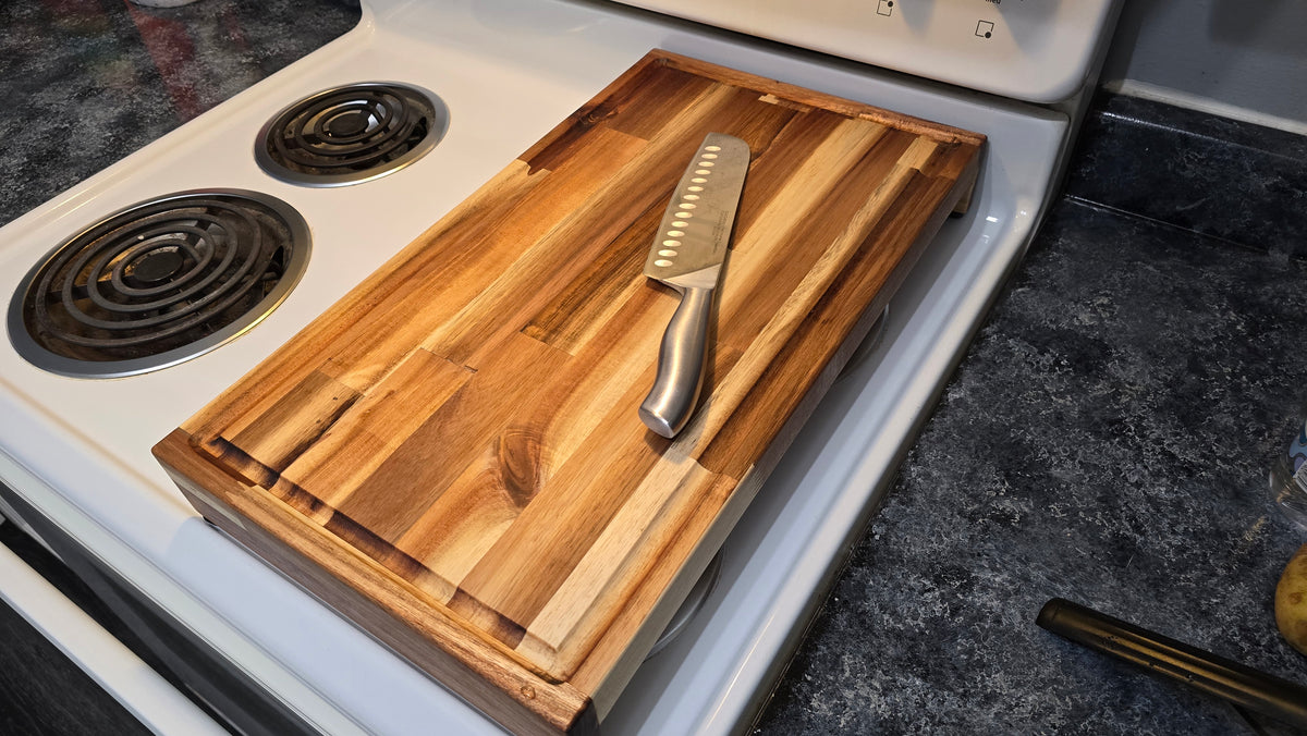 Stovetop Prep Board | Handmade Butcher Block Cutting Board with Legs